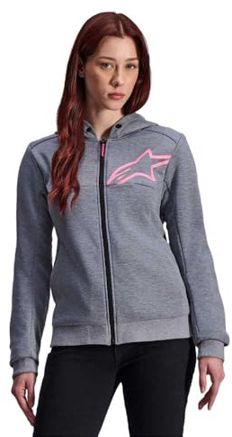 Alpinestars Stella Chrome V2 Sport Damen Motorrad Zip Hoodie, grau, XS