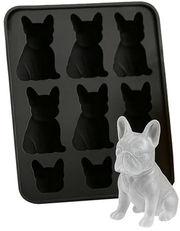 Eisform mit französischer Bulldogge, Formen mit hausgemachter Getränke Dekoration, lustige 3D-Eisformen in Tierform, süßer, neuartiger flexibler Hunde- Getränke für Whiskey-Partys (Bulldogge)