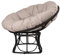 Vmopu Papasansessel 100 cm runder Rattansessel 360° drehbar, Korbsessel mit Sitzkissen, Outdoor/Indoor Drehsessel Loungesessel Liegesessel für Wohnzimmer, Garten, Balkon (Beige)