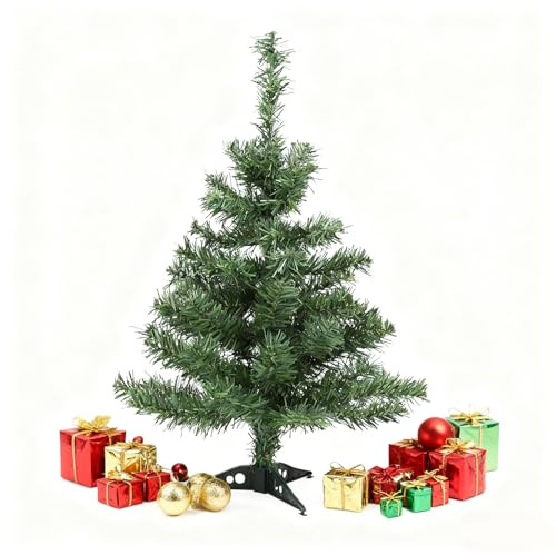 CHGANG 2ft Artificial Christmas Tree | 60cm Green Mini Pine Xmas Tree with Stand | Indoor Outdoor Xmas Tree for Christmas Holiday Home Decoration