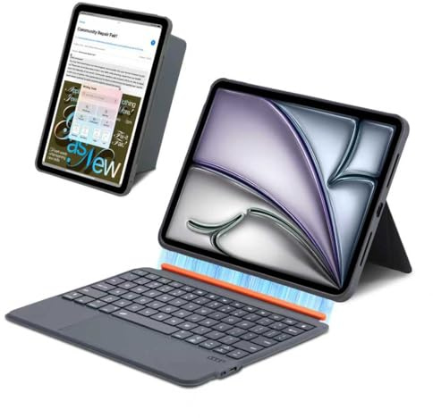 Tastaturhülle für iPad Pro 12,9 (3., 4., 5., 6. Gen.) und iPad Air 13 (M4/M3/M2,2026/2025/2024) – Magnetisch abnehmbares Keyboard Folio mit Trackpad, Beleuchtung & Standfuß, Deutsches QWERTZ-Layout