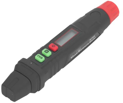 Sxhlseller Tragbarer Digitaler Feuerholz-Wasserleckdetektor, Stifttyp-Feuchtigkeitstester mit Kalibrierungsskalen, für Holzarbeiter, Kompaktes Gehäuse, Edelstahlnadel