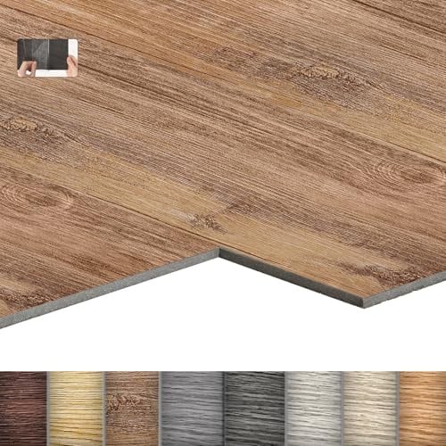 LZQ PVC Bodenbelag Vinylboden Selbstklebend mit Holz-Effekt, 72 Vinyl Fliesen 10,04m² Bodenfliesen Selbstklebend, Klebefliesen Boden Verschleißfest Wasserfest für Wohnzimmer Küche, Holzfarben