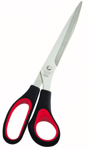 Wedo 97610 Schere (Edelstahl Soft, 10 Zoll, Softgriff 25,5 cm) schwarz/rot