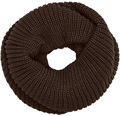 Caspar SC404 Vintage Grob Strick Loop Schal, Farbe:dunkelbraun, Größe:One Size