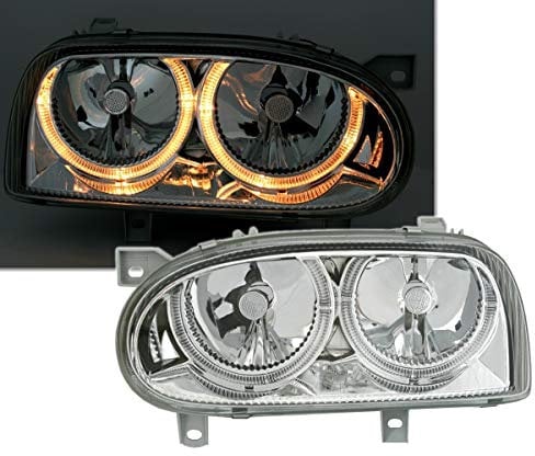 Depo Angel Eyes Scheinwerfer Set Klarglas Chrom mit Standlichtringen
