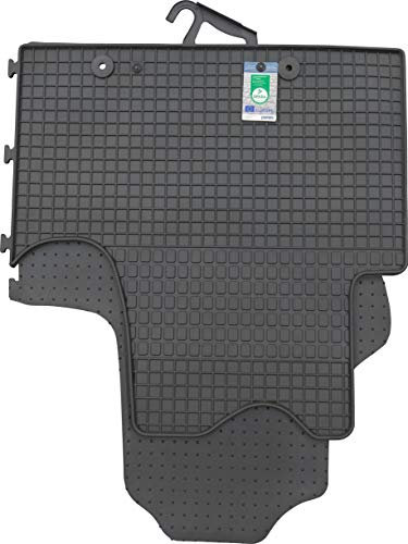 PETEX Gummimatten passend für Vivaro Kastenwagen ab 09/2014-08/2019 / Vivaro Kombi ab 02/2015-08/2019 2-3 Sitzer vorne Fußmatten schwarz 2-teilig