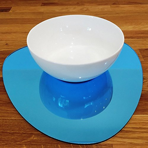 Pebble geformte Tisch-Sets Set, acryl, Blue Mirror, 6er-Set