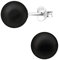 EYS JEWELRY Damen Perlenohrringe 8 mm – Schwarze Perlen Ohrstecker aus 925 Sterling Silber – Zeitlos eleganter Schmuck – Geschenkidee für Frauen