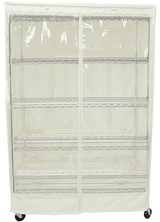 Formosa Covers Abdeckung für Lagerregale, gebrochenes Weiß, passend für Regale mit einer Breite von 121,9 cm B x 45,7 cm T x 182,9 cm H, eine Seite durchsichtiges Paneel (nur Abdeckung)
