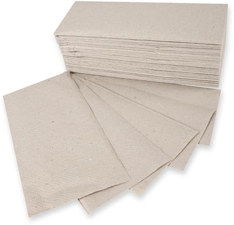 5000x Hygoclean Papierhandtücher, Handtuchpapier 1-lagig in natur, Größe: 25x 23 cm, Papiertücher für Spender, Recyclingpapier mit V/ZZ-Falzung, Falthandtücher recycelt, Handpapier, Einweghandtücher