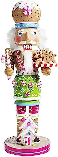 Kurt S. Adler Kurt Adler 16-Inch Wooden Gingerbread Nutcracker Nussknacker, Harz Holz massiv Kunstharz Holzverbundwerkstoff, Mehrfarbig, 16in