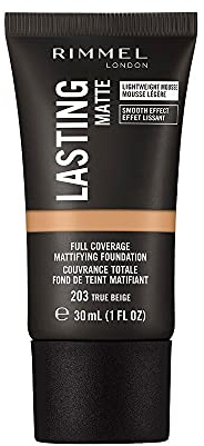 RIMMEL LONDON 34856804203 Rimmel Foundation Lasting Matte 203 for adults, built for polished makeup and nail looks
