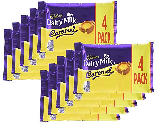 10er SET Cadbury Dairy Milk Caramel Schokoriegel 4er Pack (4 x 37 g) / Karamell Schokoladen Riegel