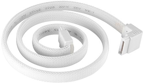 SilverStone Technology Rl-CP08W-Usa - Cable SATA III de 90 grados con mecanismo de bloqueo, color blanco