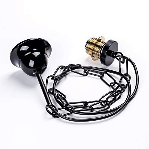 ORION LIGHTSTYLE Kettenaufhängung Aufhängung mit Fassung E27 Schraubring Lampenaufhängung Lampen Kette (schwarz)