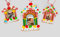 SHATCHI Albero di Natale da Appendere Decorato con Bastoncino di Zucchero, Cornice portafoto Personalizzata per Albero di Natale, Decorazione per la casa, Set da 3 Pezzi, 11 x 7 cm