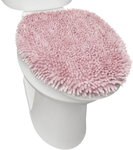 SoHome Spa Step Luxus Plüsch Chenille Shag Maschinenwaschbar Ultra Soft Standard Toilettendeckel Bezug 47 x 49,8 cm Blush