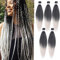 Leeven 8 Packs Silver Gray Pre Stretched Ombre Braiding Hair Yaki Straight Hot Water Setting Synthetic Crochet Braiding Hair Extensions 26 Zoll EZ Braid Hair Fiber /26 Inch 1BSILVER#