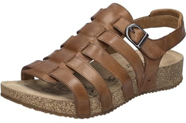 Josef Seibel Damen Riemchensandalen Tonga 81, Frauen Sandalen,Weite G (Normal),Sandaletten,Gladiatoren-Sandalen,Camel,40 EU