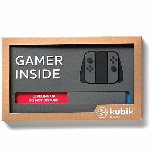 Kubik Letters Game Room Sign - Switch Edition - Gamer Do Not Disturb Sign for Bedroom - Gaming Decor and Accessories - Gifts for Gamers - Slider