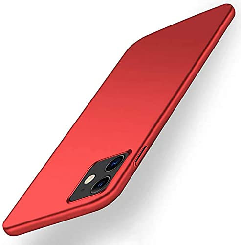 Rokmym iPhone 11 Ultra Dünn Hülle, 11 Hülle Slim Mattem Finish Case with Kratzfest Schutz Hard PC Bumper Cover Schutz Hardcase Handyhülle für iPhone 11,rot