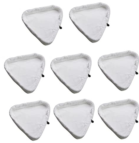 LIVEMEGREEN 8PCS Clean Steam Mop Pads Universal Washable Triangular Microfiber Cleaning Pad Cover Washable Cloths for X5 Steam Mops and H2O