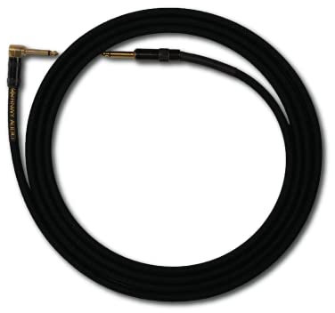 Runway Audio Instrument Cable - Lowest Capacitance Cable on The Market (10ft, Straight to Right Angle, Black-Out)