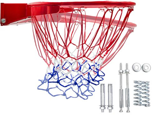 molti Basketballkorb Ø 45 cm Wandmontage | Basketballring mit Netz Kipp-Mechanismus mit zertifizierten Federn kippbarer | Basketball Outdoor & Indoor