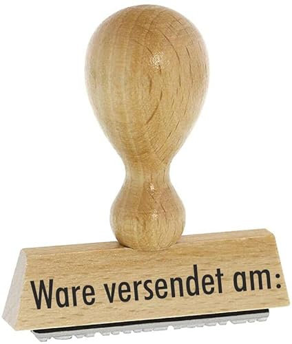 Die Stempel GmbH – “Ware versendet am” Buchenholzstempel – Lagertextstempel zur Kennzeichnung von Rechnungen und anderen Dokumenten – präziser Textstempel ideal für Buchhaltung & Co