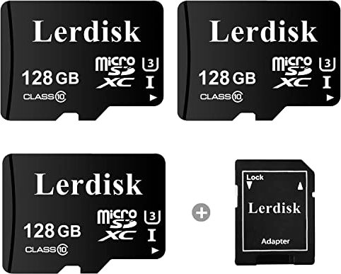Carte Micro SD en Gros d'usine 128 Go U3 3-Pack C10 MicroSDXC pour caméra Drone imprimante 3D téléphone Android Table PC Produit par 3C Licensee Authorized