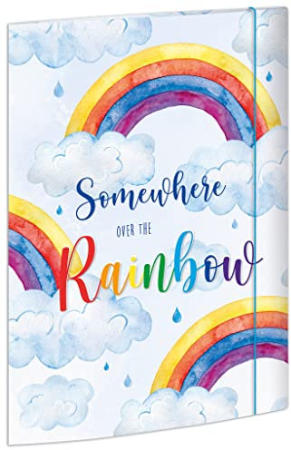 RNKVERLAG 46331 - Sammelmappe Over the Rainbow 240 x 330 mm DIN A4 mit Gummizugverschluss, 1 Stück