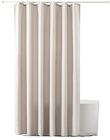 SXHEYUY Tenda da Doccia per Bagno in Tessuto da Bagno - Tenda da Doccia in Lino Bianco Crema Avorio Beige Tenda da Doccia Moderna in Lino dal Design Moderno e Chic,200 * 240cm