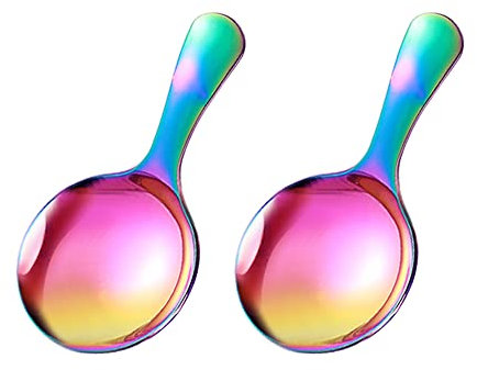 Mini Löffel für Glas und Gewürze Edelstahl Probierlöffel Salzlöffel Kurz Rund Zucker Marmeladenlöffel Senflöffel Honiglöffel Gewürzlöffel