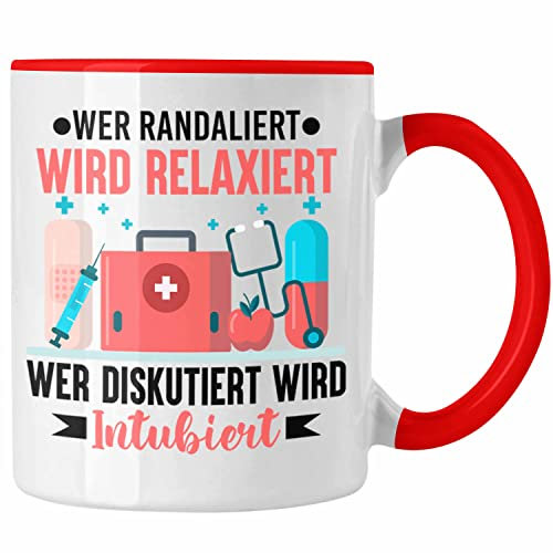 Trendation - Krankenschwester Tasse Geschenk Propofol Spritze Geschenk Hintern Krankenschwestern Kaffeetasse Ärtzin Arzthelferin (Rot)