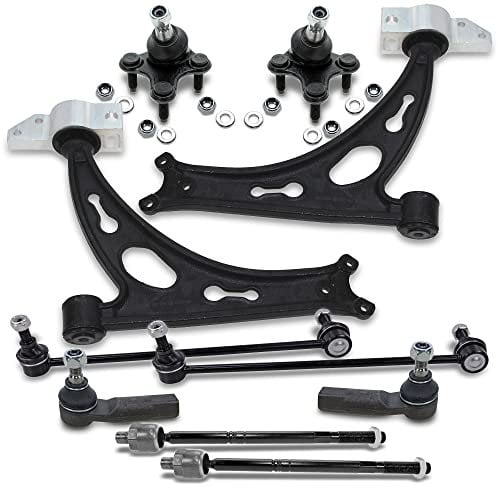 BESTPRICE 2x Querlenker Vorderachse, 2x Traggelenk, 2x Koppelstange, 2x Spurstange, 2x Spurstangenkopf Kompatibel mit VW JETTA III (1K2), TOURAN (1T1, 1T2), A udi A3 (8P1), A3 Cabriolet (8P7), A3 Spor