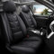 maiqiken Autositzbezug Für Audi Q5 SQ5 2008-2024 Komplettset 2 Sitze Allwettereinsatz Auto Ledersitzbezug Schwarz