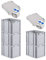PROREGAL SuperSparSet 5x Eurobox NextGen Grip mit Scharnierdeckel und blauen Schiebeschnappverschlüssen, HxBxT 32x30x40cm, 30 L, Grau, Griffe geschlossen, Eurobehälter, Transportbox