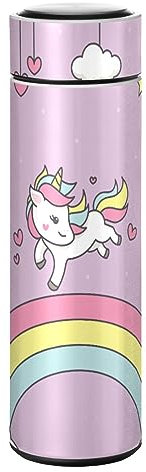 KAAVIYO Arcobaleni di Unicorno Viola Termica Bottiglia d'Acqua Termos Borraccia in Acciaio Inox Portatile Sottovuoto