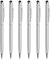 uxcell 6pcs Metal Stylus Pen Ballpoint Pen 2 in 1 Universal Retractable Ink Pen with Stylus Tips for All Capacitive Touch Screen Device, Silver