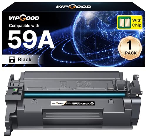 VIPGOOD 59A (mit Chip) Tonerkartuschen kompatibel mit HP 59A CF259A 59X für LaserJet Pro MFP M428 M428fdw M428dw M428fdn M428m (Schwarz, 1 Pack)