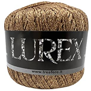 filato catenella lurex, 25g per uncinetto (ambra)