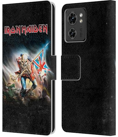 Head Case Designs Officially Licensed Iron Maiden Trooper 2016 Art Leather Book Wallet Case Cover Compatible With Motorola Moto Edge 40
