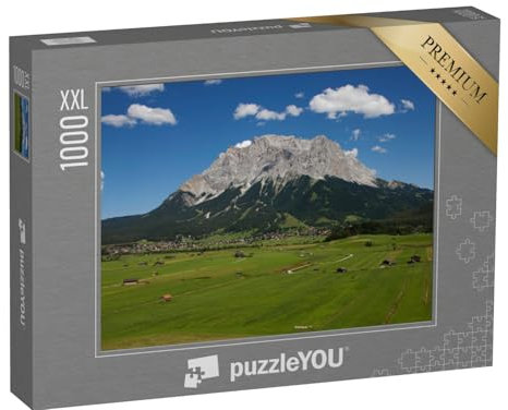 Puzzle 1000 Teile XXL „Blick von Lermoos auf Ehrwald und Zugspitze, Tirol, Österreich“ – aus der Puzzle-Kollektion Berge