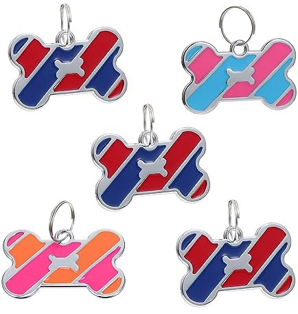 FRCOLOR 5pcs Pet Id Tags Adorable Name Tag Plates for Dogs Cats Eye-catching Design for Collars for