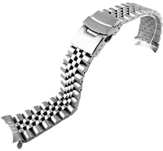 22mm Tauchstahl-Metallarmband passend for Casio/Duro Mdv107-1A MDV106-1A Uhrenarmband Armband Armband Ersatzteile 3 Stile (Color : 5 silver, Size : 22mm With logo)