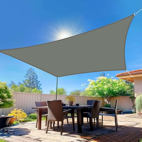 wiipara 4x6m Sonnensegel Rechteckig, Wasserdicht Sonnenschutz Segeltuch Sunsegel, 95% UV Schutz, Regenschutz, Premium Polyester Sonnensegel für Balkon Terrasse Garten (Anthrazit)