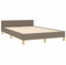 vidaXL Bettgestell, Polsterbett Bett mit Kopfteil, Bettrahmen mit Lattenrost, Doppelbett für Schlafzimmer, Schlafzimmerbett, Taupe 120x190cm Stoff