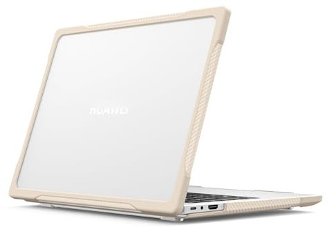 Funda resistente a prueba de golpes para Huawei MateBook 14 2021/2022/2023, resistente y a prueba de golpes, funda rígida transparente de doble capa con marco de TPU, color caqui