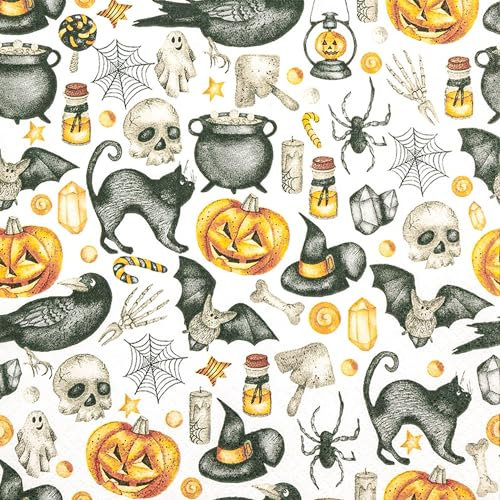 HOME FASHION Serviette Hocus Pocus 33x33cm 20 Stk.Halloween Party Dekoration